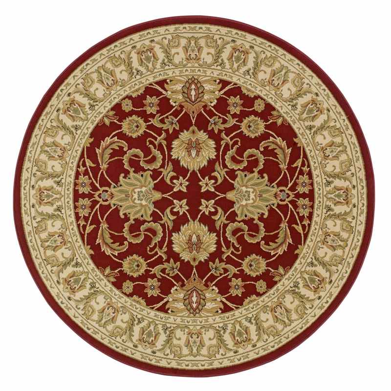Kendra Traditional Round Circle Rug 45 M in Red
