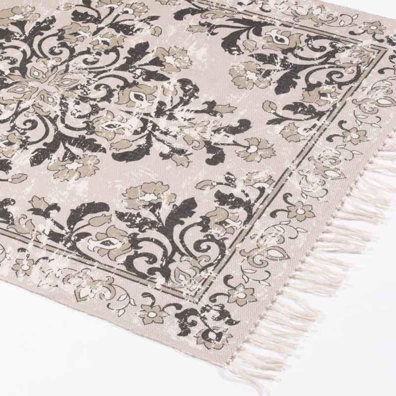 Kew Persian Floral Indoor Outdoor Rugs in Grey