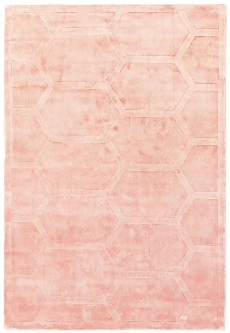 Asiatic kingsley pink Pink Living Room Geometric Rug.