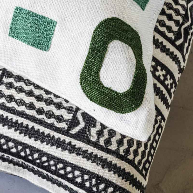 Kuba Geometric Cushion by William Yeoward in Noir Black