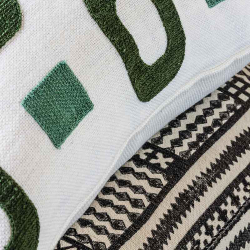 Kuba Geometric Cushion by William Yeoward in Noir Black