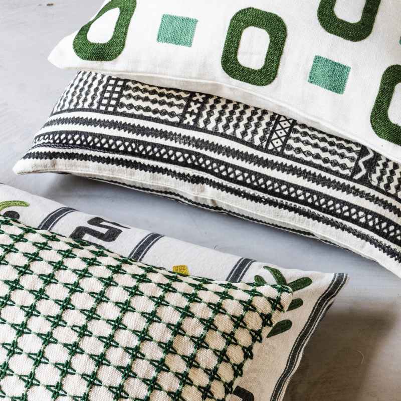 Kuba Geometric Cushion by William Yeoward in Noir Black