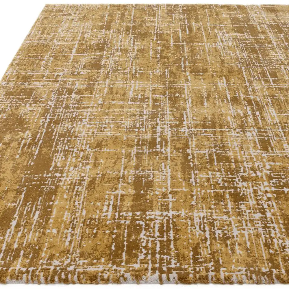 Asiatic kuza abstract gold Yellow Living Room Rug.