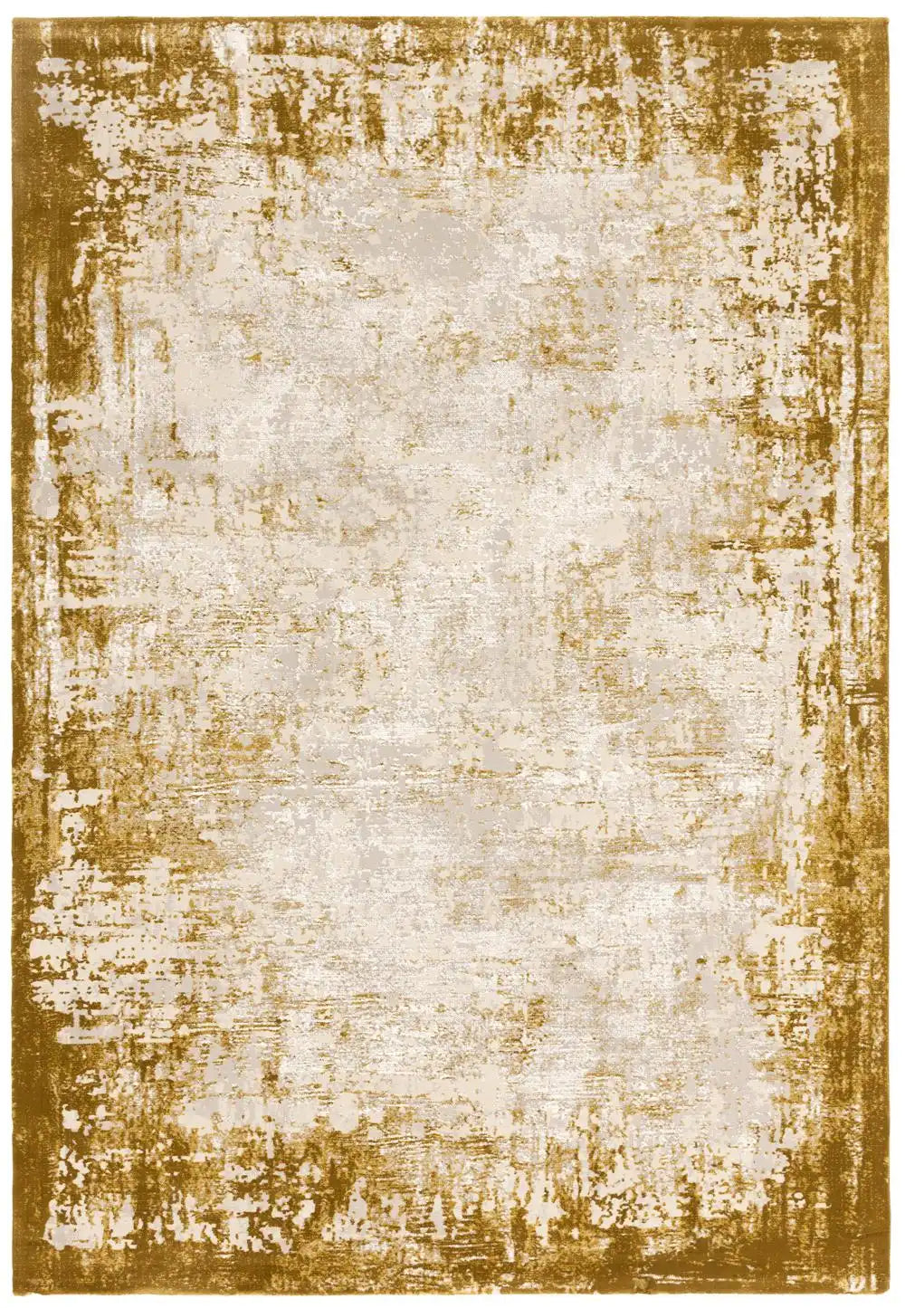 Asiatic kuza border gold Yellow Living Room Rug.
