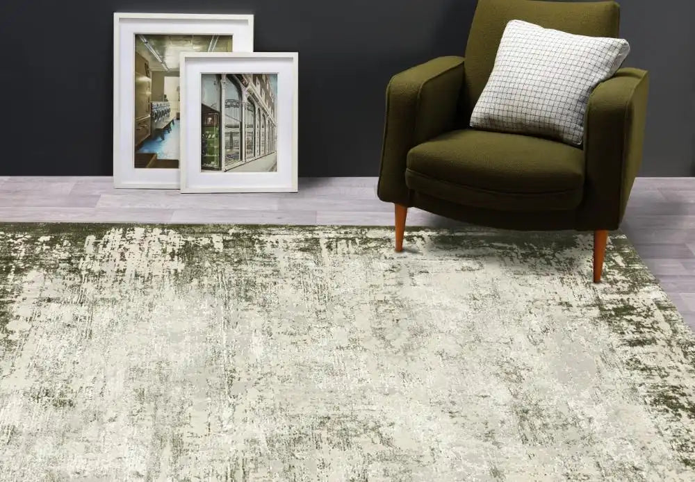 Asiatic kuza border green Green Living Room Rug.