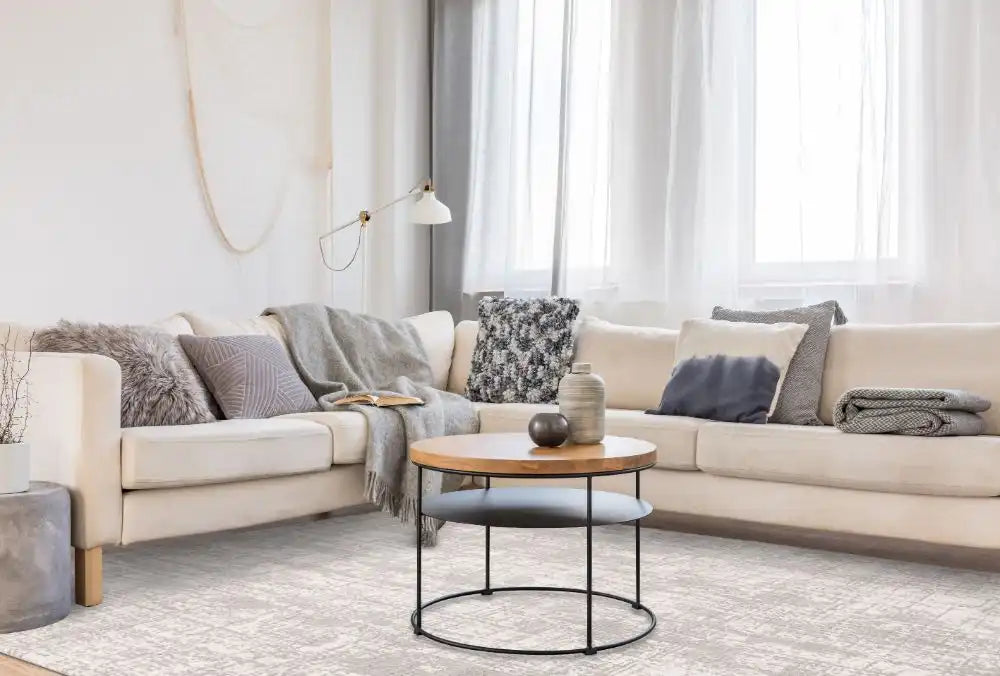 Asiatic kuza abstract grey Grey Living Room Rug.