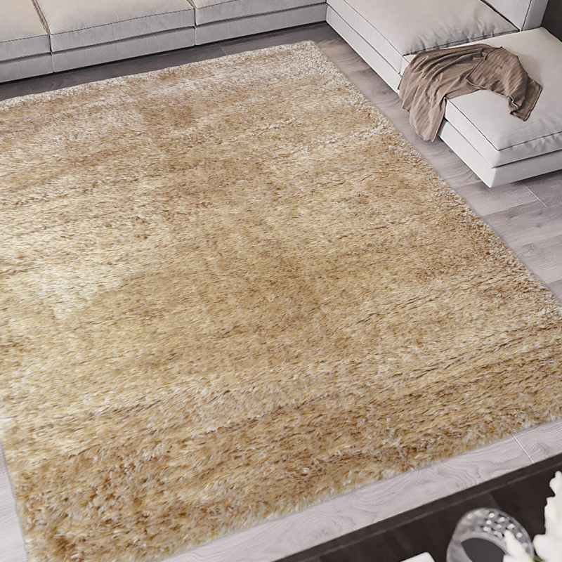 Lagom Modern Plain Shaggy Rugs in Light Natural