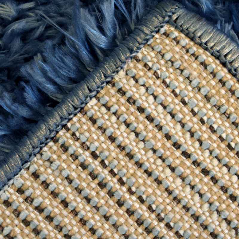 Lagom Modern Plain Shaggy Rugs in Navy Blue