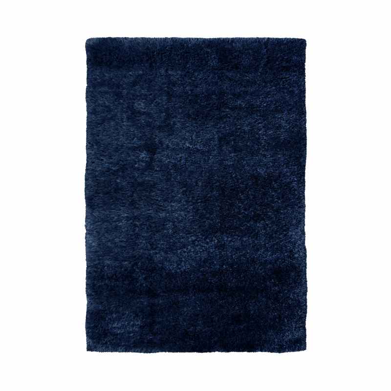 Lagom Modern Plain Shaggy Rugs in Navy Blue