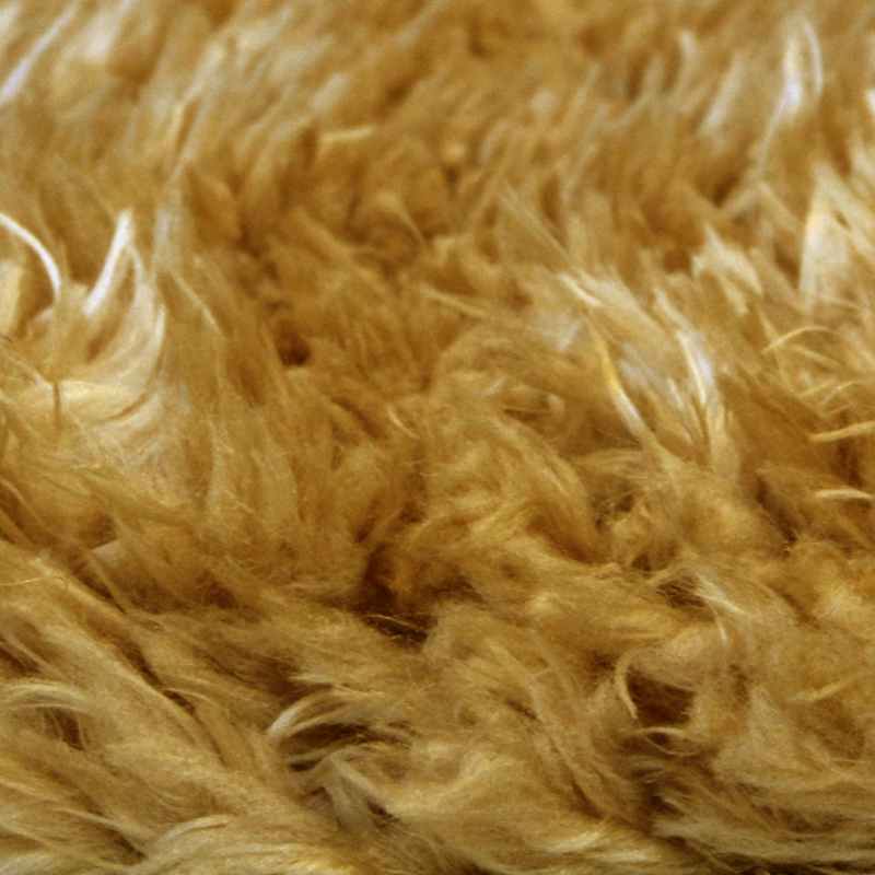 Lagom Modern Plain Shaggy Rugs in Ochre Yellow