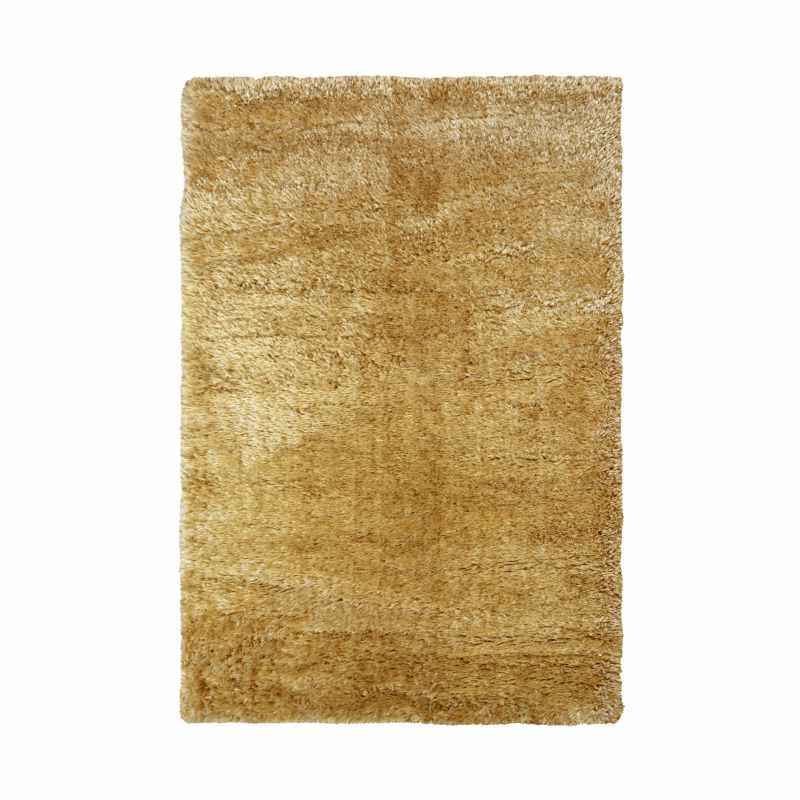 Lagom Modern Plain Shaggy Rugs in Ochre Yellow