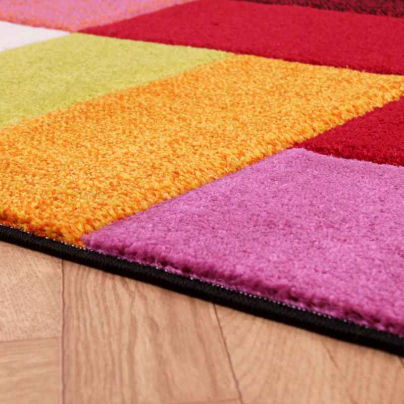 Spectra Largo Carved Geometric Modern Runner Rugs in Multi