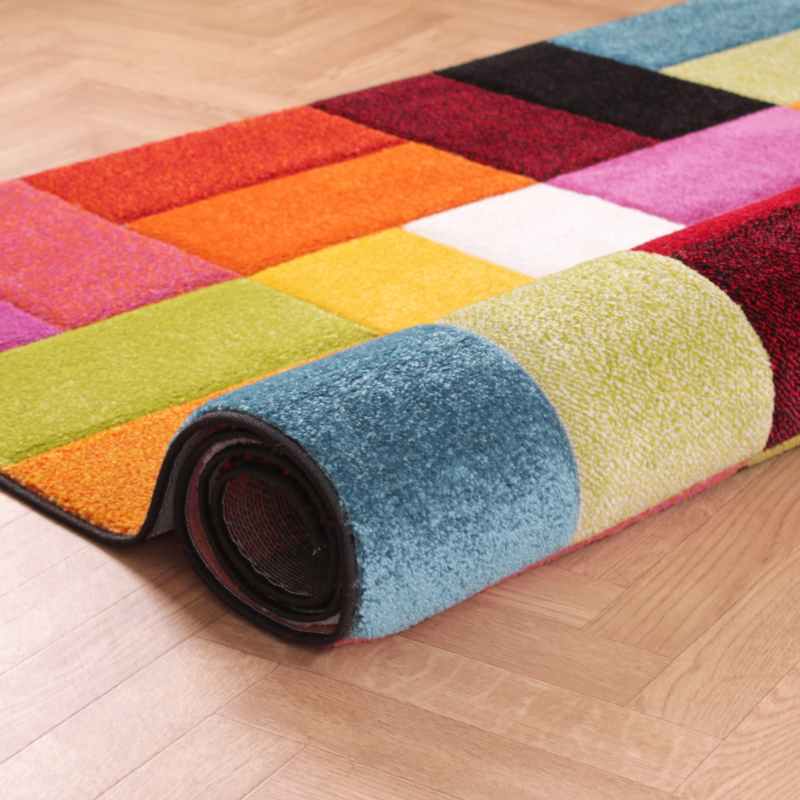Spectra Largo Carved Geometric Modern Runner Rugs in Multi