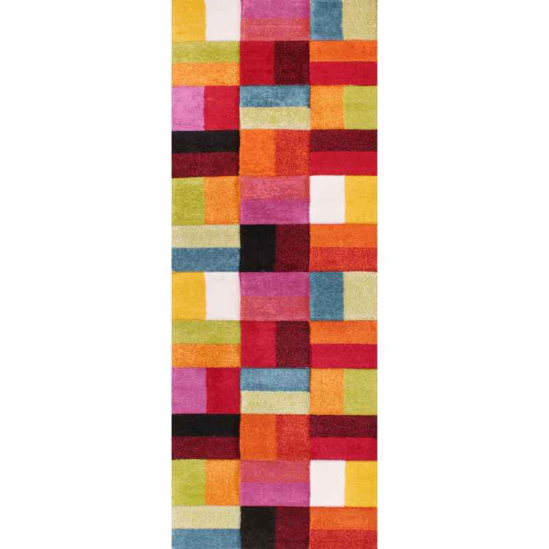 Spectra Largo Carved Geometric Modern Runner Rugs in Multi