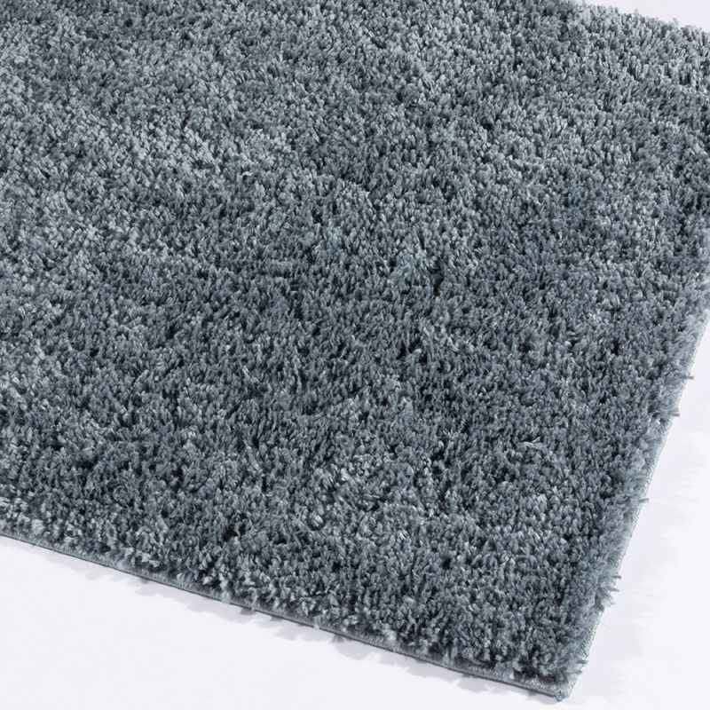 Larissa Washable Plain Shaggy Rug in Blue