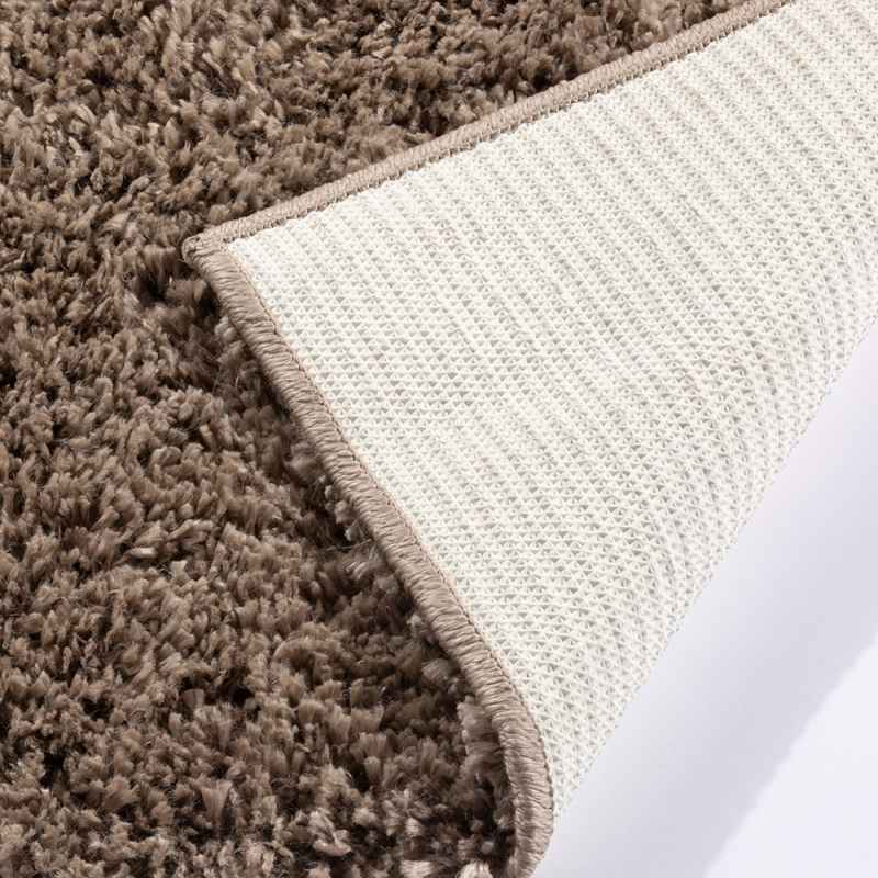 Larissa Washable Plain Shaggy Rug in Chocolate Brown