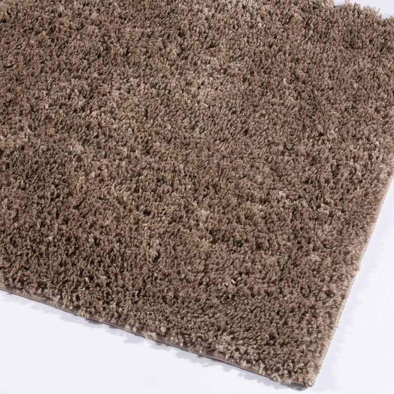 Larissa Washable Plain Shaggy Rug in Chocolate Brown
