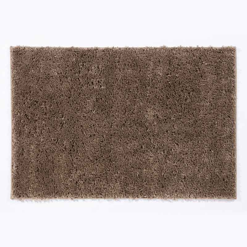 Larissa Washable Plain Shaggy Rug in Chocolate Brown