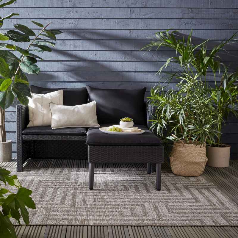 Lipari Salerno Outdoor Indoor Flatweave Rug in Grey