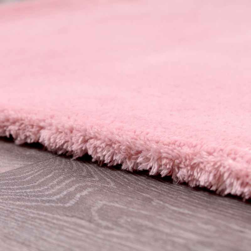 Lulu Modern Plain Shaggy Rugs in Blush Pink