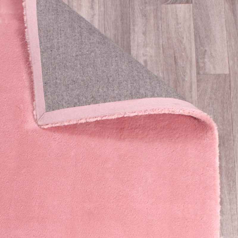 Lulu Modern Plain Shaggy Rugs in Blush Pink