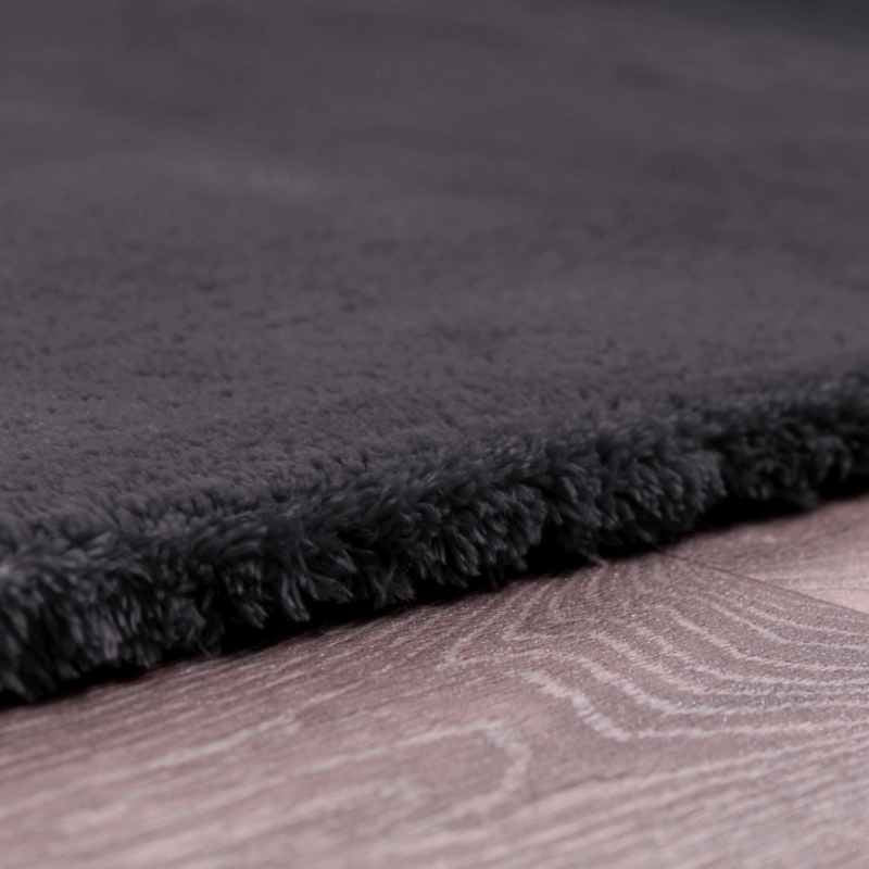 Lulu Modern Plain Shaggy Rugs in Charcoal Grey