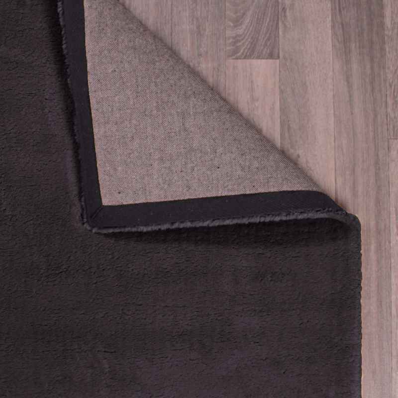Lulu Modern Plain Shaggy Rugs in Charcoal Grey