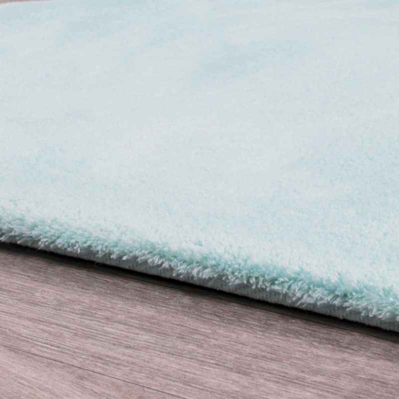Lulu Modern Plain Shaggy Rugs in Duck Egg Blue