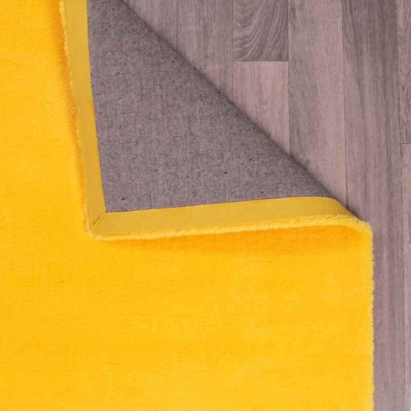 Lulu Modern Plain Shaggy Rugs in Gold Yellow