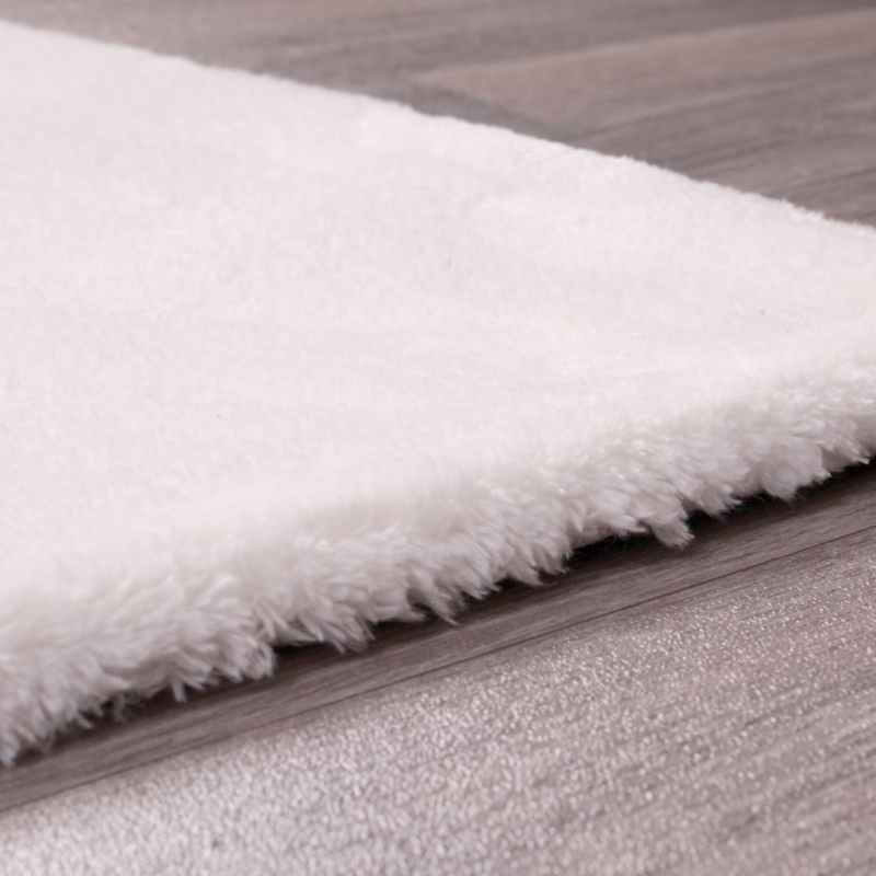 Lulu Modern Plain Shaggy Rugs in Ivory White
