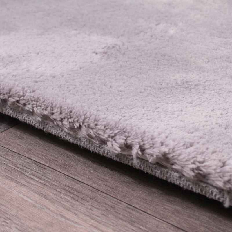 Lulu Modern Plain Shaggy Rugs in Silver Grey