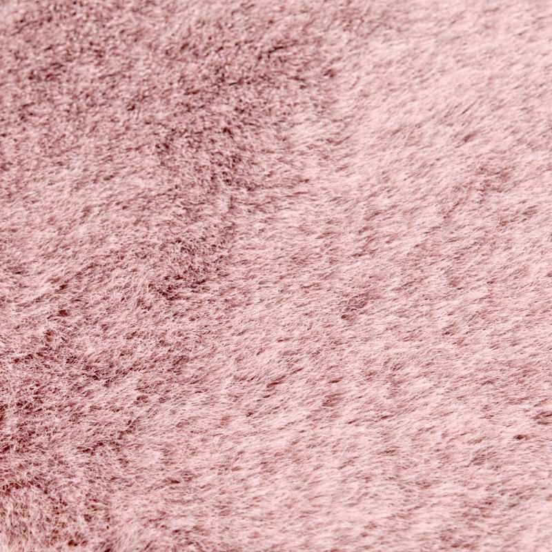 Luxe Faux Fur Modern Plain Rug in Blush Pink