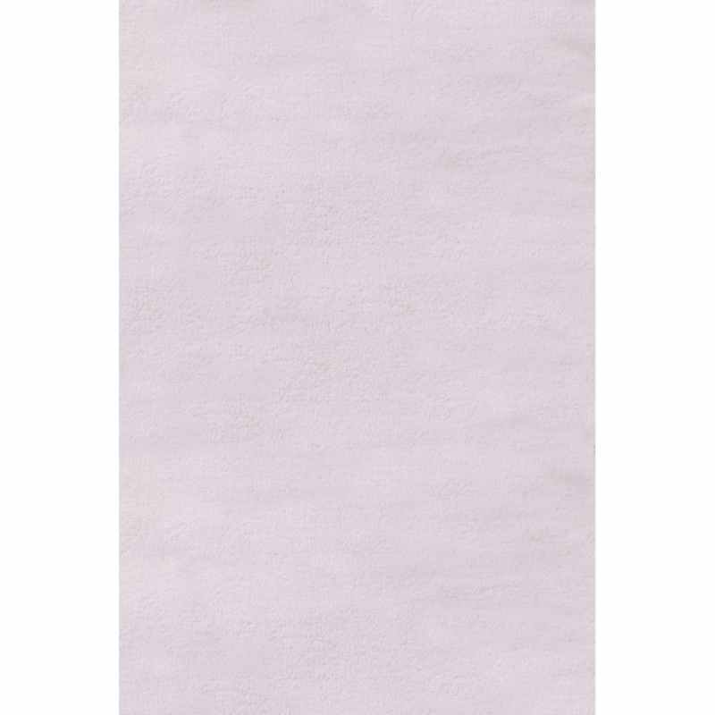 Luxe Faux Fur Modern Plain Rug in Silver Grey