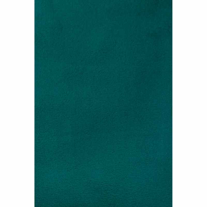 Luxe Faux Fur Modern Plain Rug in Teal Blue