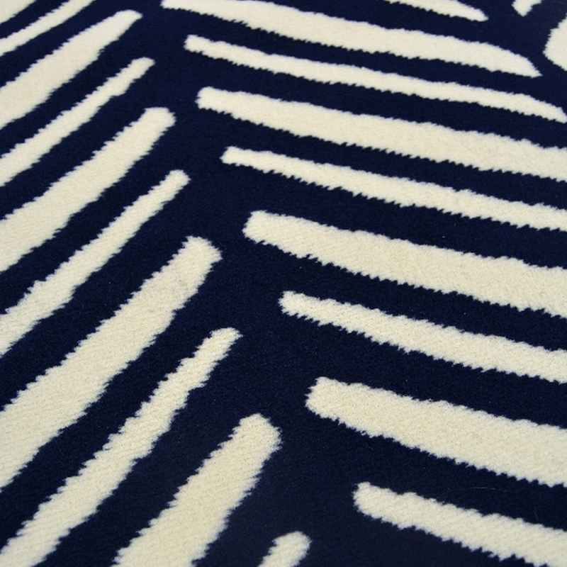 Maestro Herringbone Stripe Modern Rugs in Navy Blue