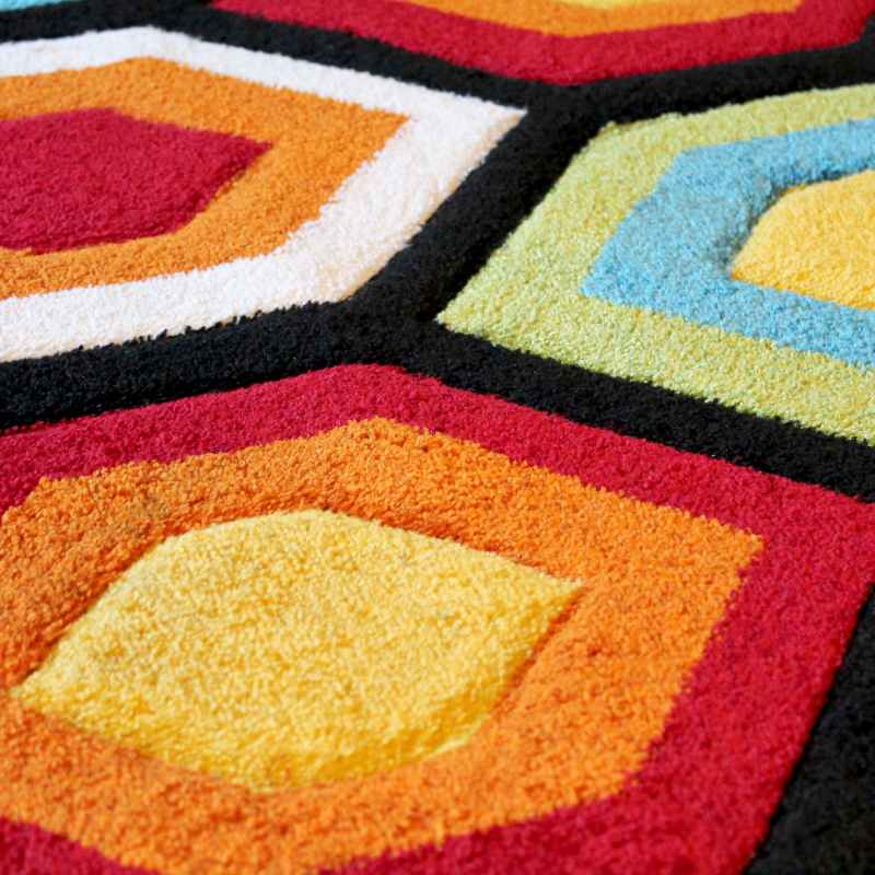 Spectra Marco Carved Geometric Modern Rugs in Multi