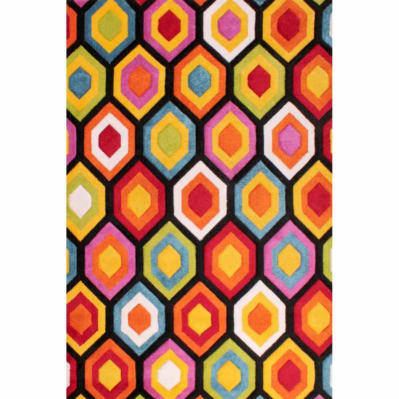 Spectra Marco Carved Geometric Modern Rugs in Multi