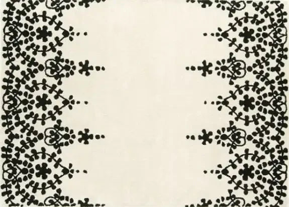 Asiatic guild matrix max06 white Black, Ivory Wool Rug.