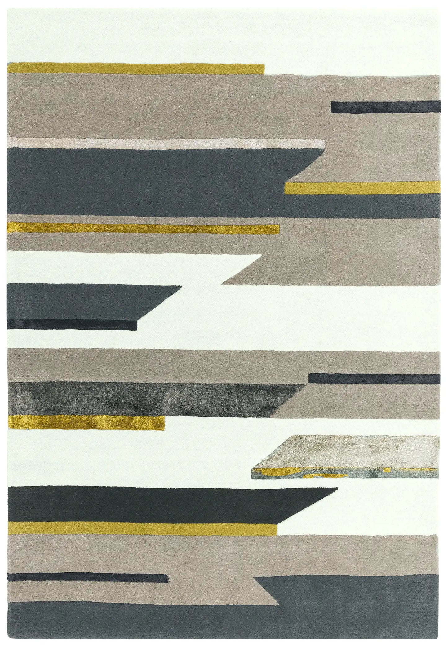 Asiatic code matrix max62 rhombus mustard Grey, Yellow Wool Rug.