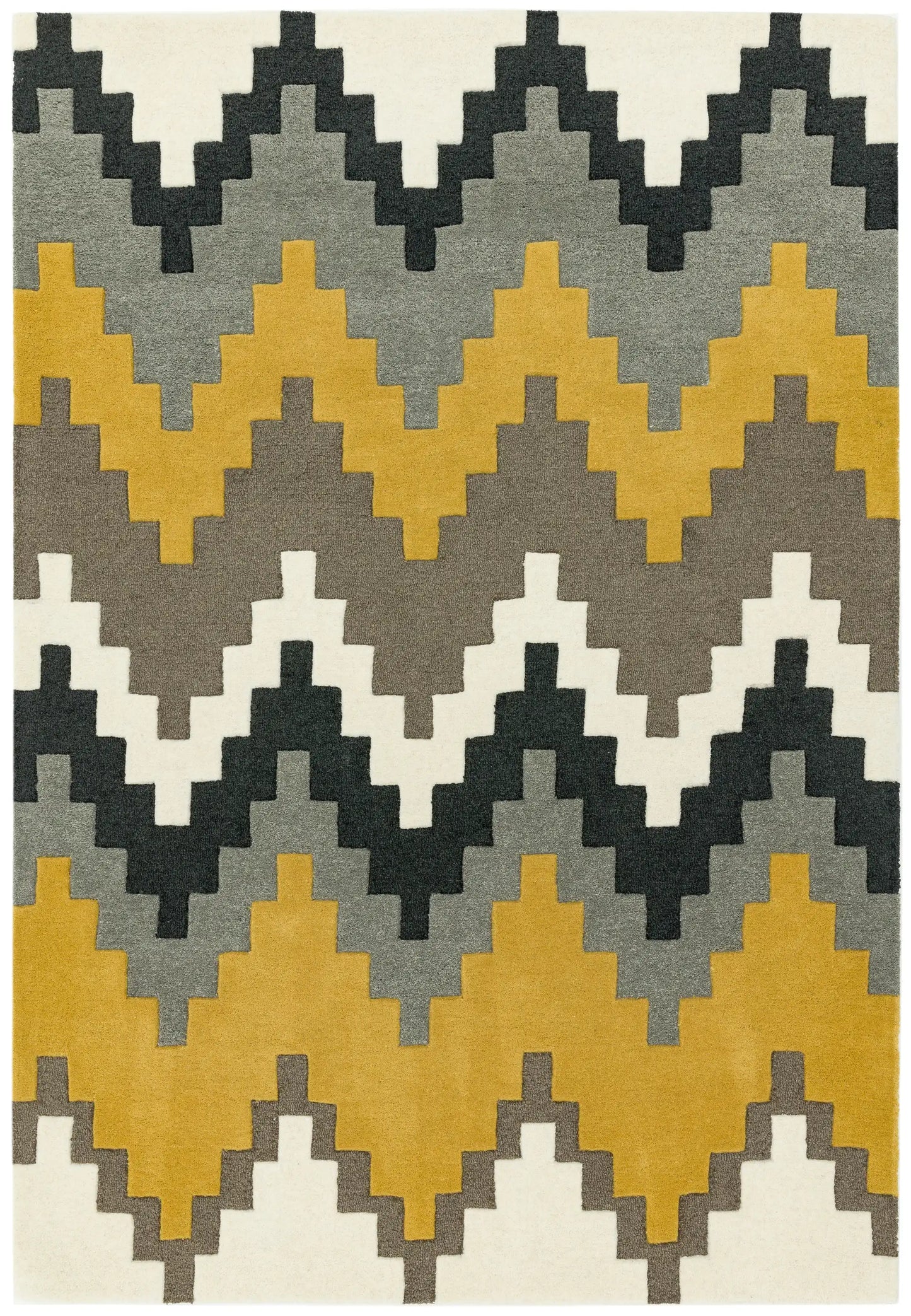 Asiatic cuzzo matrix max69 Yellow, Ivory, Multicoloured Wool Rug.