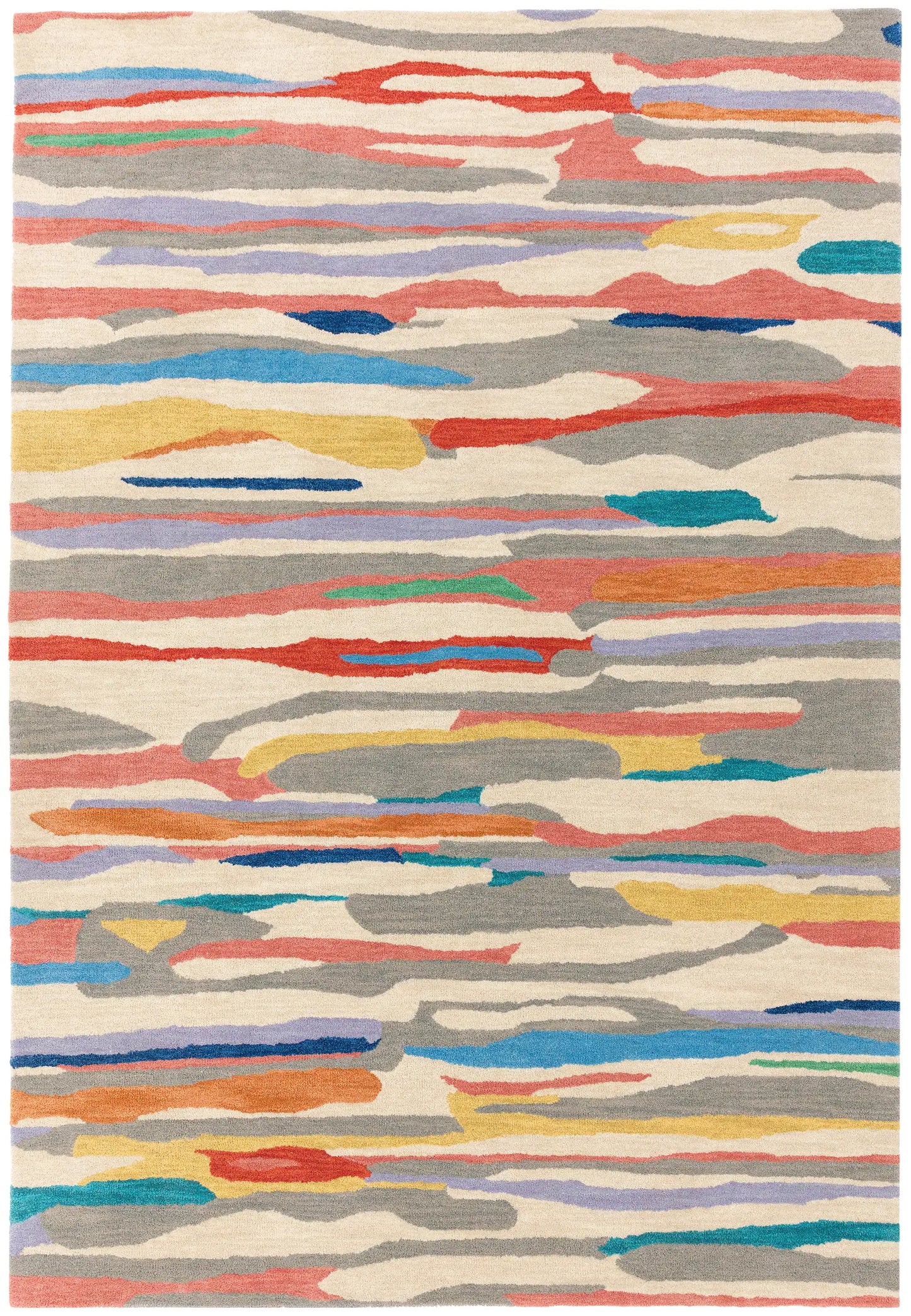 Asiatic code matrix max72 ping multi Multicoloured Wool Rug.