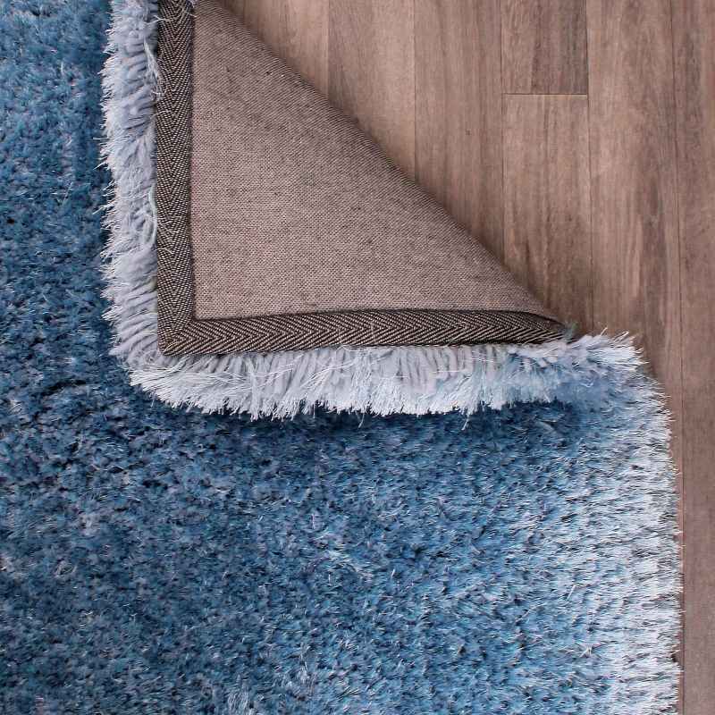 Mayfair Modern Plain Shaggy Rugs in Blue