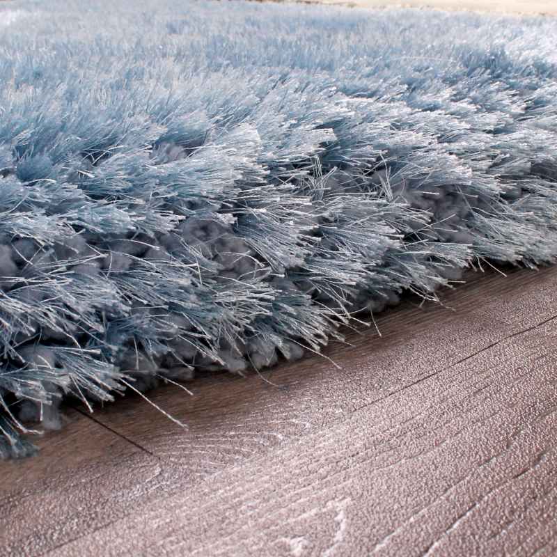 Mayfair Modern Plain Shaggy Rugs in Blue