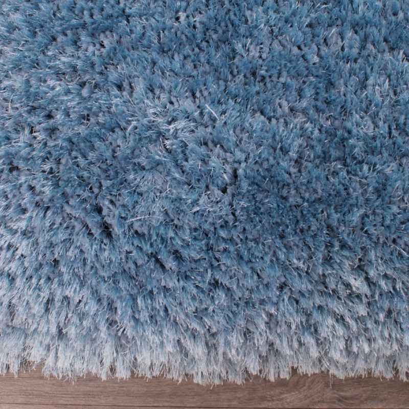Mayfair Modern Plain Shaggy Rugs in Blue