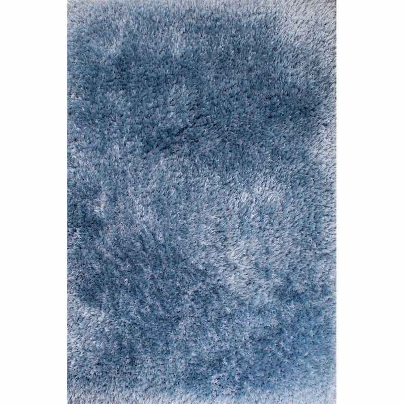 Mayfair Modern Plain Shaggy Rugs in Blue