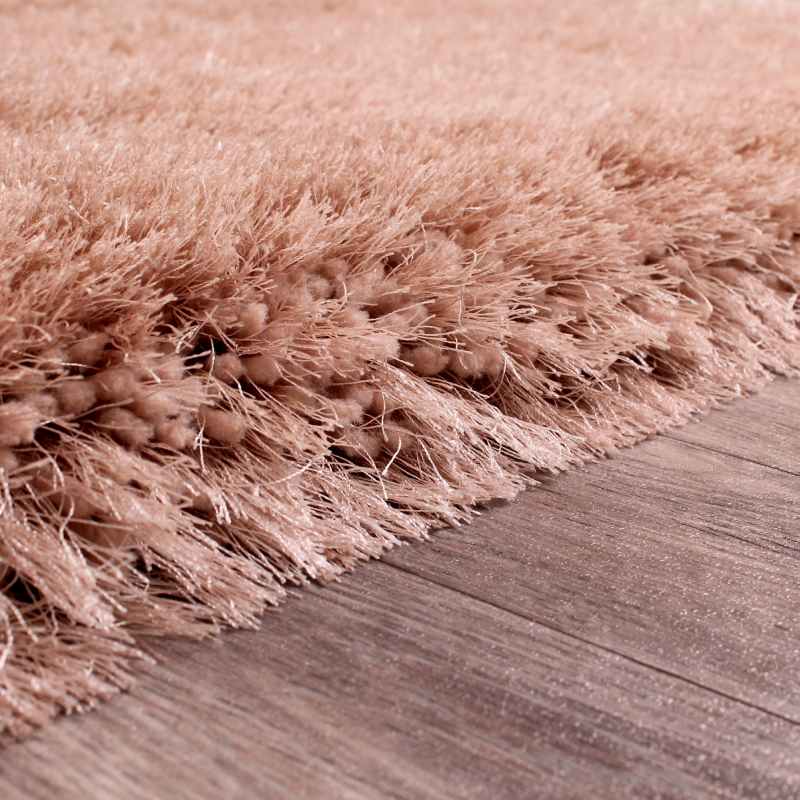 Mayfair Modern Plain Shaggy Rugs in Champagne Brown