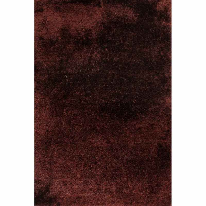 Mayfair Modern Plain Shaggy Rugs in Chocolate Brown