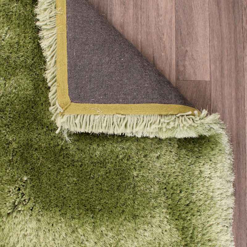Mayfair Modern Plain Shaggy Rugs in Green