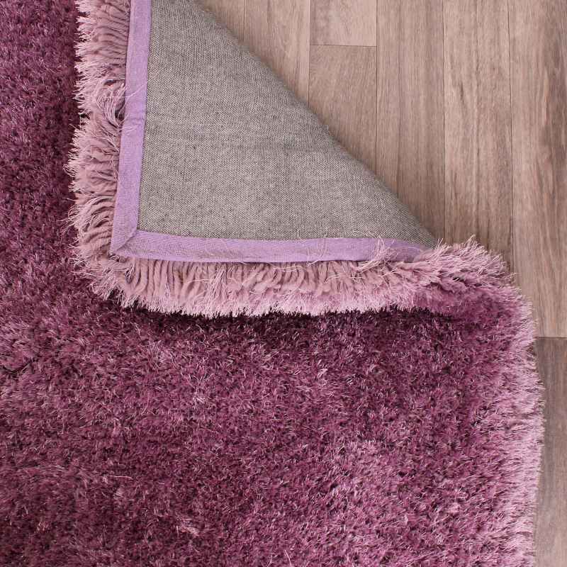 Mayfair Modern Plain Shaggy Rugs in Mauve