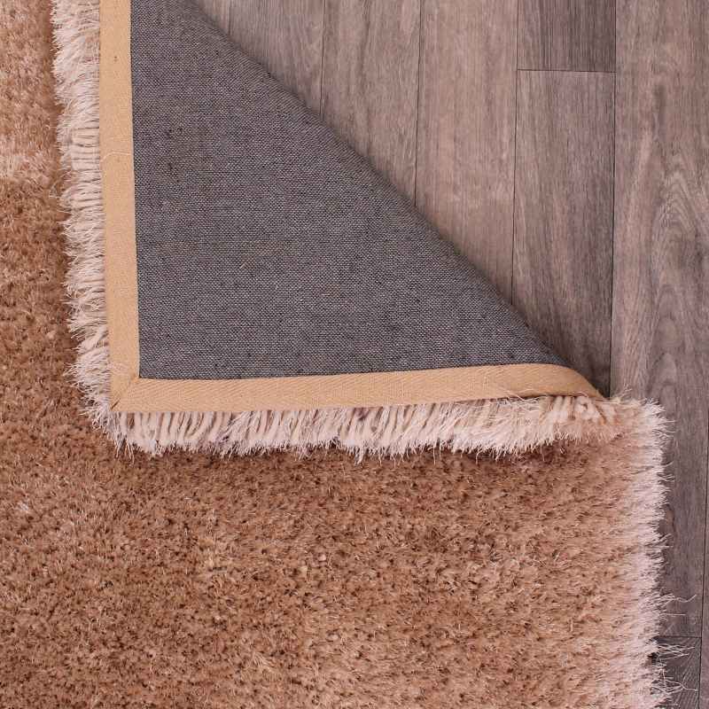 Mayfair Modern Plain Shaggy Rugs in Natural Beige